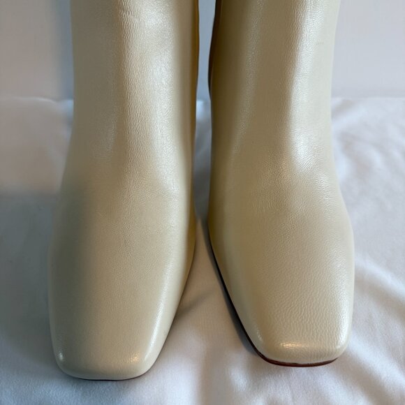 NWOT SAM EDELMAN Leigh Ivory Leather Knee High Tall Dress Boots 7.5 - Picture 8 of 15